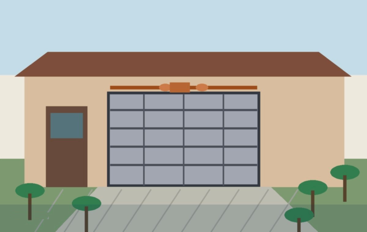 Garage door torsion spring gap check at a Hilshire Village Texas home